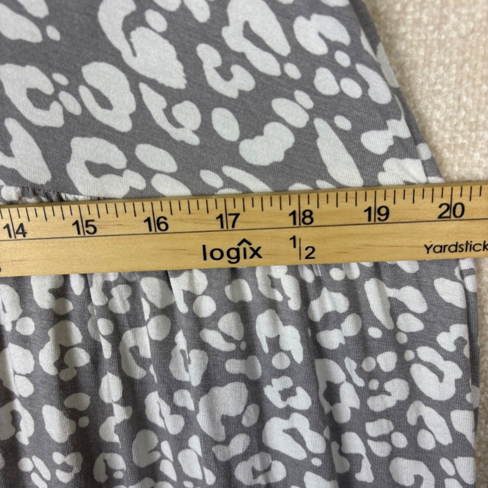 Mud Pie Womens Small Grey White Leopard Print Tiered Babydoll Dress Mock Neck - Picture 6 of 8